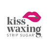 Kiss Waxing Strip Sugar logo with pink lips and gray text on a white background